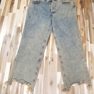 Free People Blue Cropped Jeans